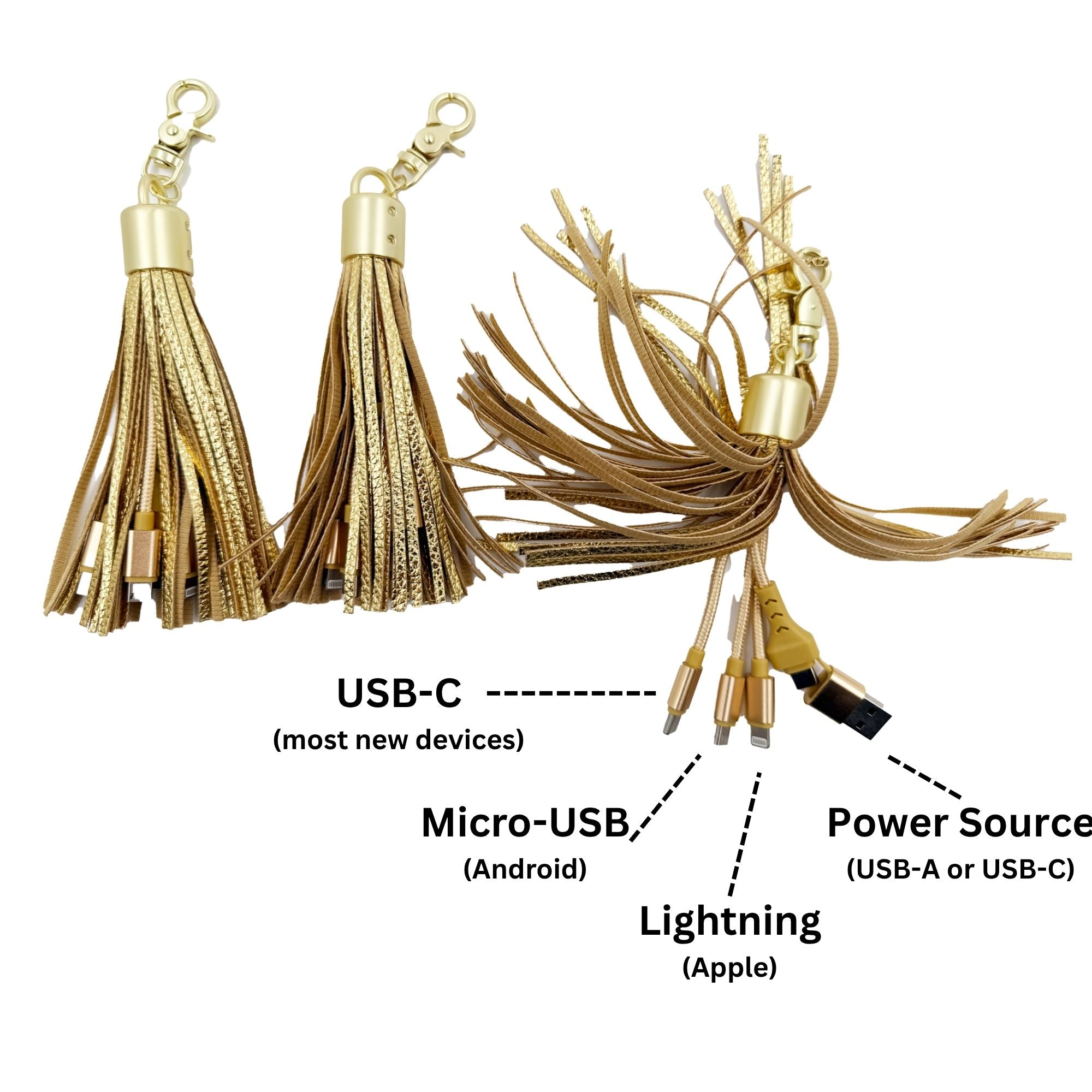 The Olivia 4 in 1 Universal Charging Tassel v2 - WITH UPGRADED TECH!