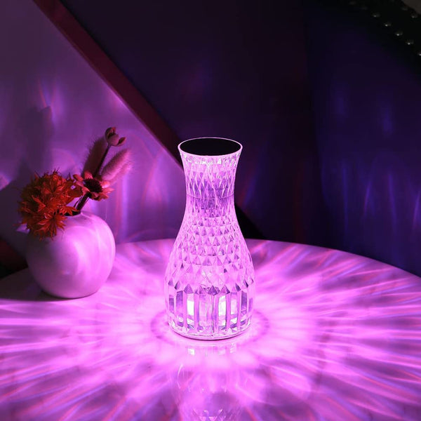 Crystal Aura Wireless & Rechargeable LED Touch Lamp with 16 Color Options