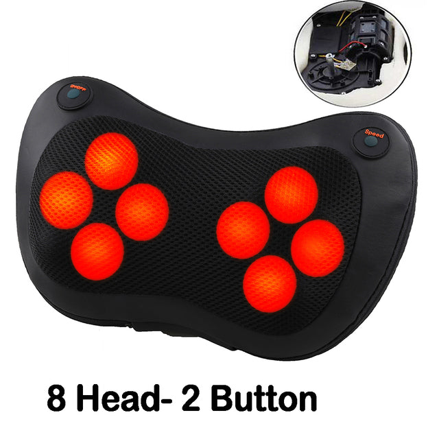 Massage pillow for back, neck and shoulders with heating / Electric roller massager