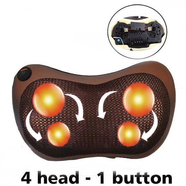 Massage pillow for back, neck and shoulders with heating / Electric roller massager