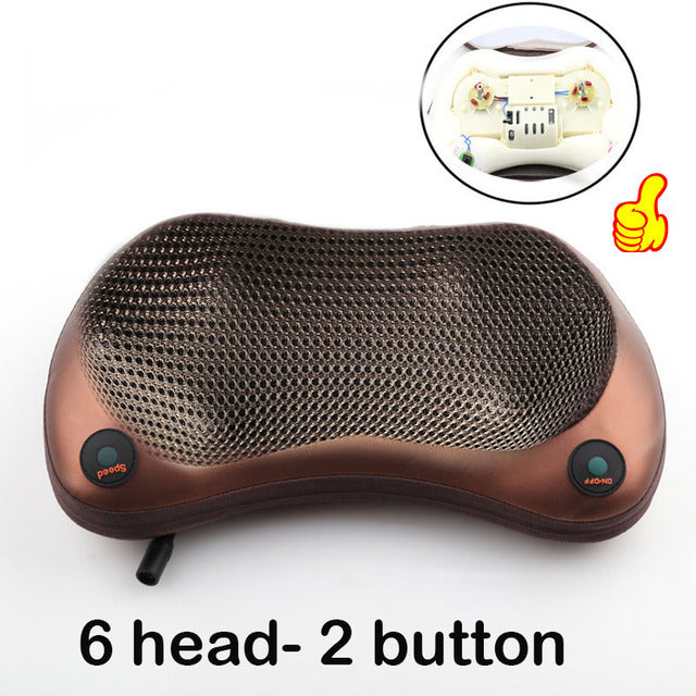 Massage pillow for back, neck and shoulders with heating / Electric roller massager