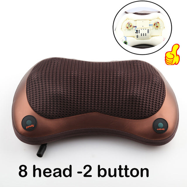 Massage pillow for back, neck and shoulders with heating / Electric roller massager